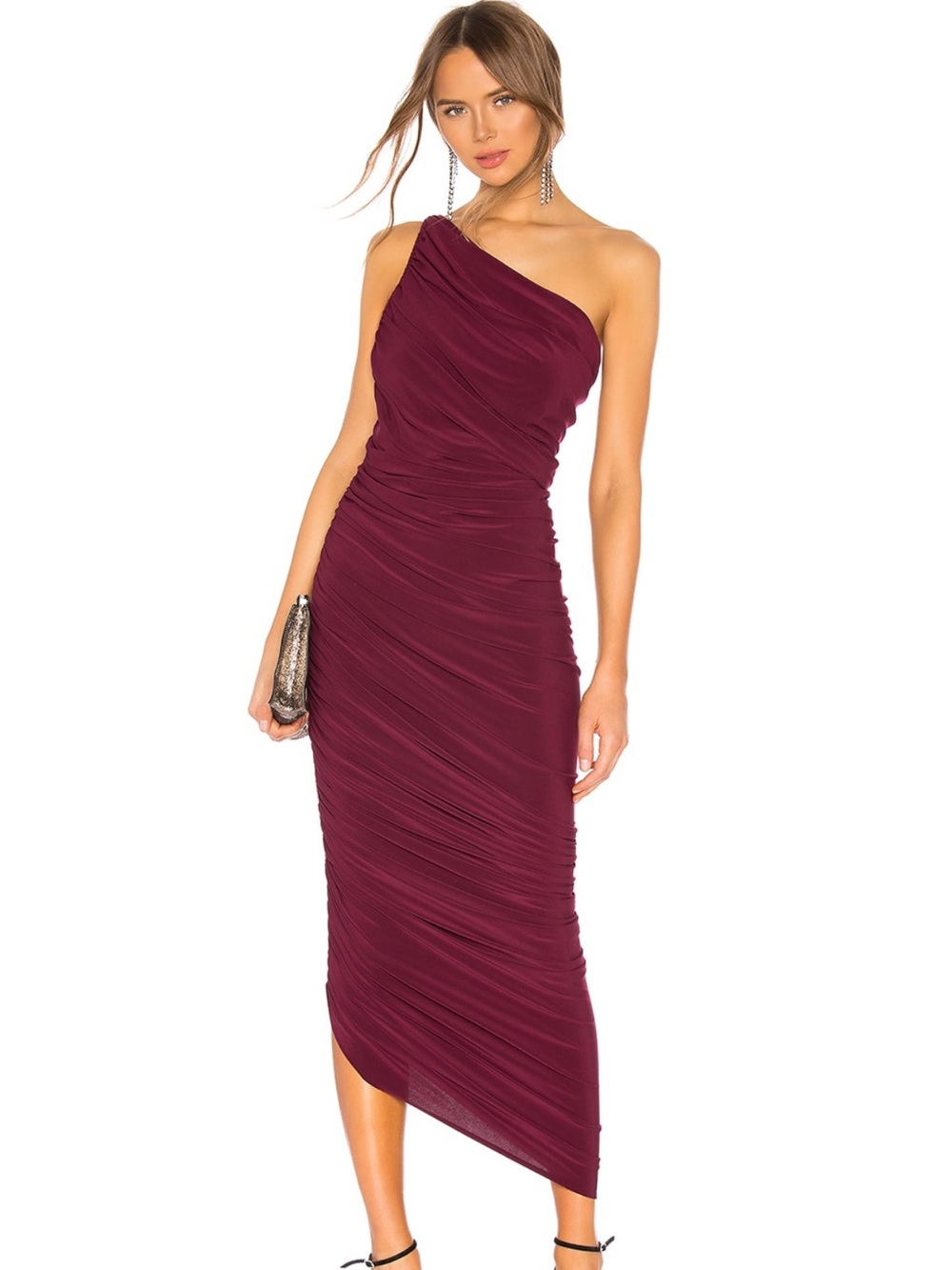 Norma Kamali Plum Diana Gown